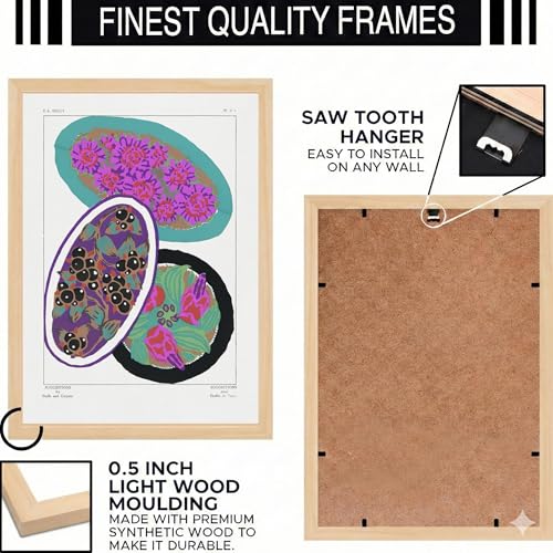 Image of BLINKART Cat Aesthetic Modern Art Walls With Frame | Natural Wood Texture | Living Room Bedroom Office Wall Decoration | Poster Home Decor Frames Wall Bedroom | 12x8 Inches (D386)