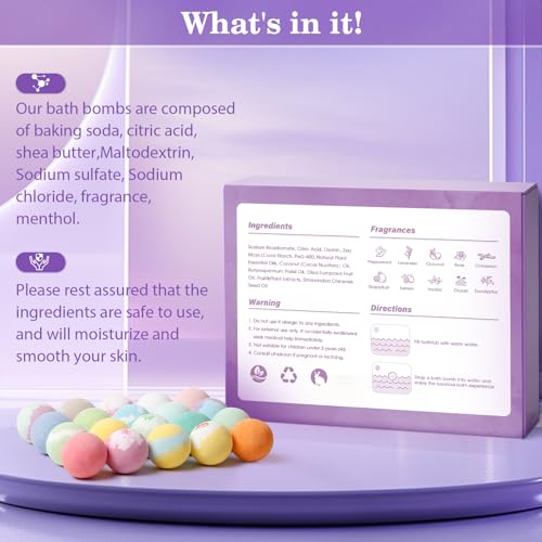 Calmnfiz MPNCN0001-P20 20Pcs Bath Bombs For Women Presents Set Natural Wonderful Fizz Effect Bath Bomb thumb #5