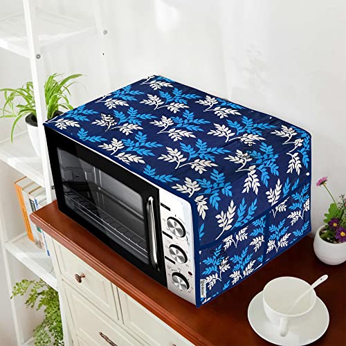 Image of Polyester 3-Layered Microwave Oven Top Cover With 4 Utility Pockets Suitable for Upto 30 Liter (Color- Blue, Size-36x14 In)
