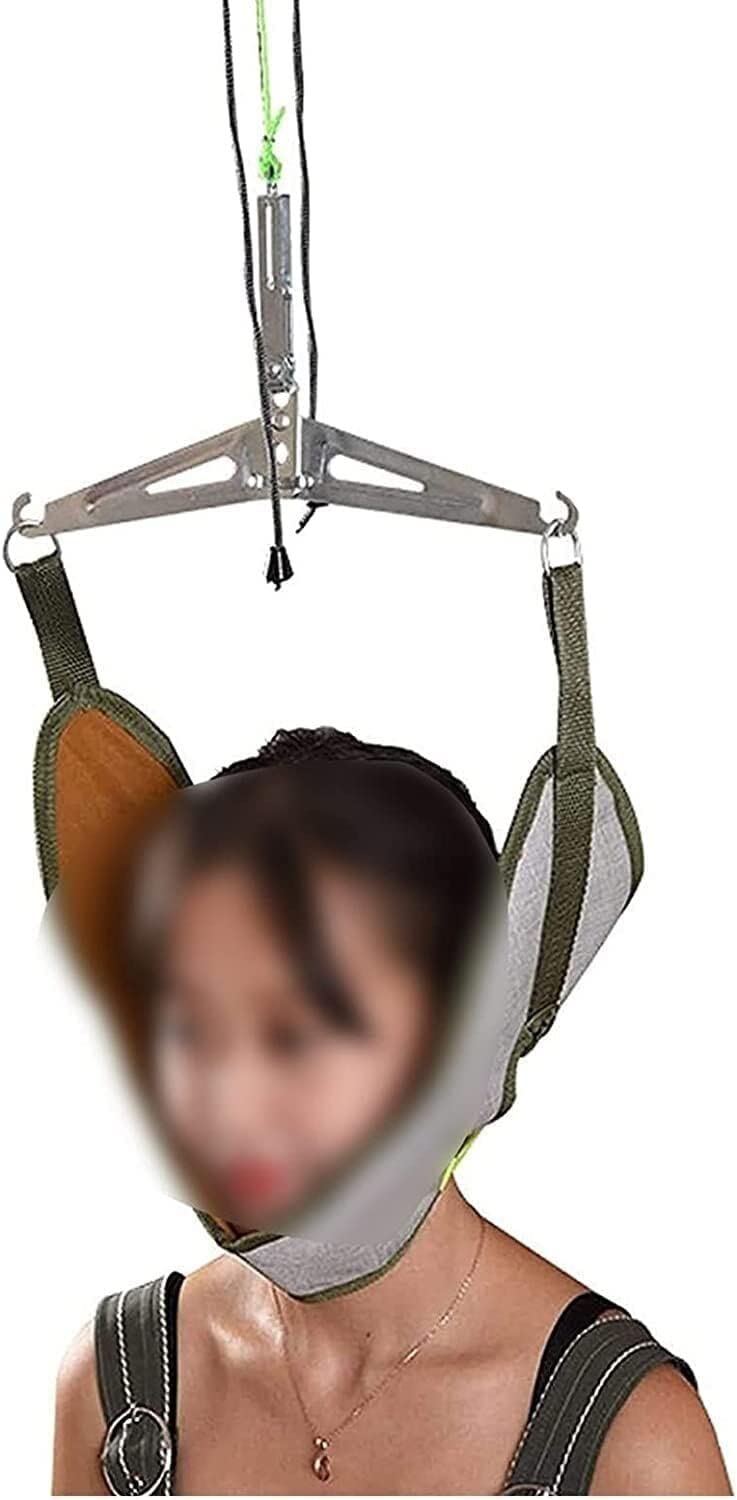CukUJH Neck Cervical Traction Device, Adjustable Home Physical Therap, Neck Traction Stretcher, for Neck Shoulder Pain Brace Relief Head Over Door Frame 22.8.10