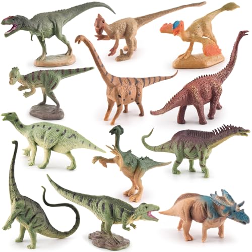 Mini Dinosaurios Juguetes para Niños, 12 Piezas Pequeños Figuras de Dinosaurios Miniaturas Realistas, Mini Dinosaurios de Plástico, Dinosaurio Juguete, Regalos de Cumpleaños para Niños y Niñas