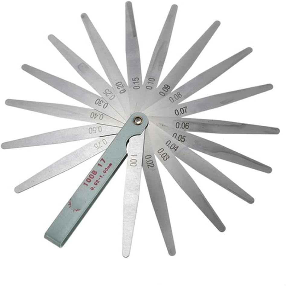JSEIAJB 0.02 to 1mm 17 Blade Thickness Gap Metric Filler Feeler Gauge Measure Tool for Feeler Gauge Valve Shim Use