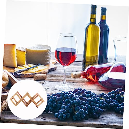 Estante plegable para vino KICHOUSE de plástico marrón miniatura 7