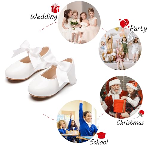 Image of PHIRAMIN Tollder Girl Dress Shoes - Little Girl Ballet Flats for Wedding Party