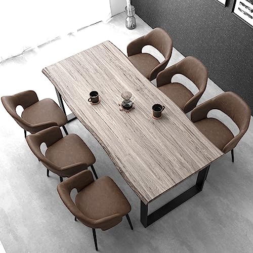 タンスのゲン ダイニングテーブル 単品 180×80cm 木製 4～6人用 なぐり加工 ワイド天板 簡単お手入れ 北欧 72600041(86552)のサムネイル