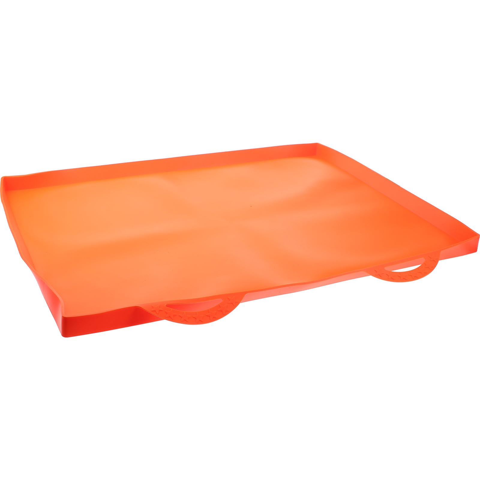 Tapis de protection en silicone orange pour barbecue avec poignée réutilisable