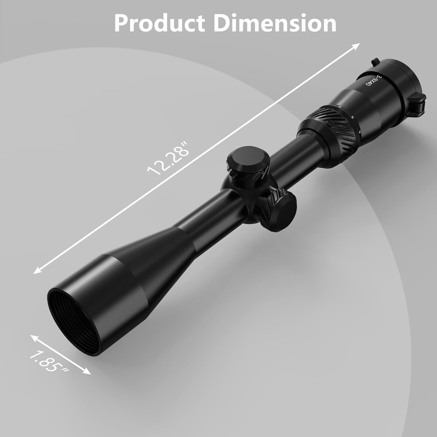 3-9x40 Rifle scopes for Hunting|Aluminum 1 Inch Tube|DOA Quick Ballistic Reticle|Shockproof, Waterproof, Fogproof