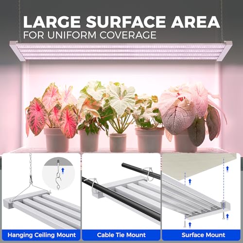 Barrina TX-L84 4FT LED Grow Light, 84W, 4 Panels Wider Coverage, Full Spectrum, High PPFD, Super Bright, Linkable, Hanging Fixture, Plant Stand with Grow Light for Indoor, Seeding, 1 Pack by Barrina - Image 3