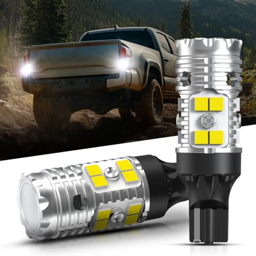 LASFIT 921 912 CANBUS Error Free LED Reverse Back Up Light Bulb Compatible with Toyota Tacoma 2005-2020 2021 2022 2023, Ultra Bright 6000K Cool White 3030 Chipsets 906 904 902 W16W Replacement, 2pcs