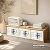 Homsorout Storage Bins with Lids - Fabric Closet Storage Bins with Window, Collapsible Baskets for Shelves 4 Pack, Home Decorative Boxes for Clothes, Closet, Office, Beige