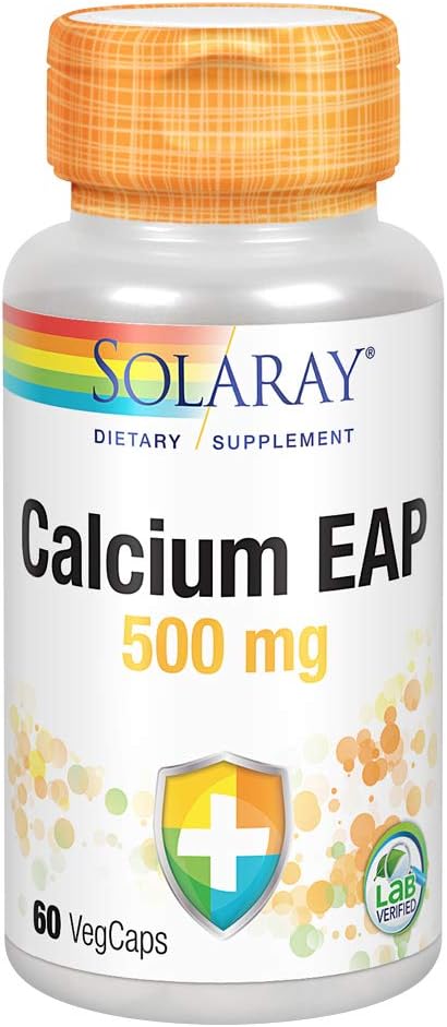Solaray Calcium EAP 500 mg | Aminoethyl Phosphate for Healthy Immune System Support | Lab Verified | 60 VegCaps