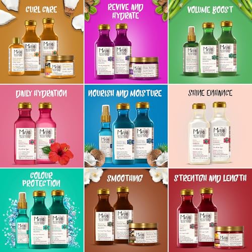 Maui Moisture Coconut Oil Shampoo 385 ml, pflegendes Haarshampoo mit Kokosöl, Plumeria- und Papaya-Extrakt, für lockiges Haar, ohne Sulfate und Silikone