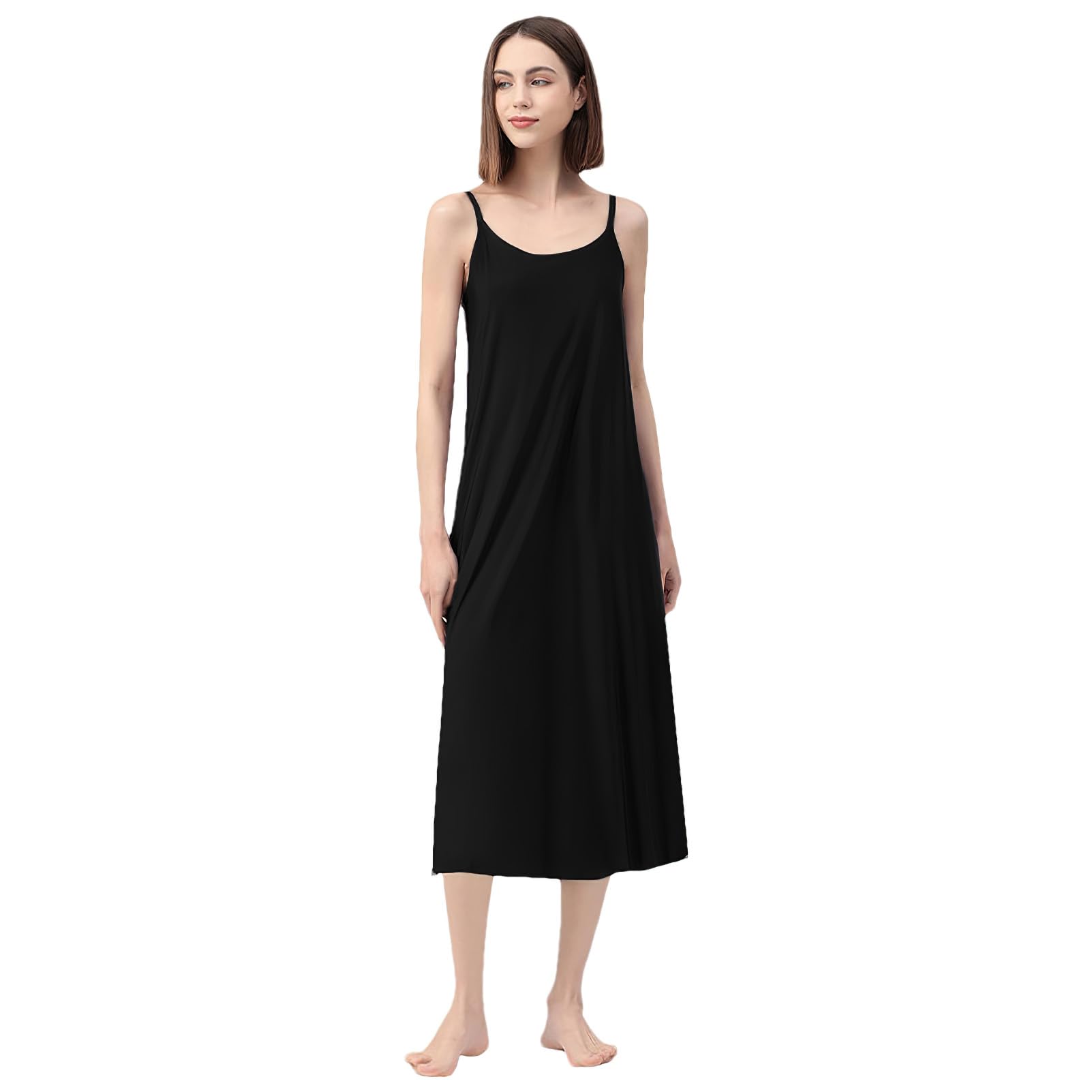 Mujer Tallas Grandes Combinación Vestido Interior Enaguas para Vestidos Largos Camisones sin Mangas (S-5XL)