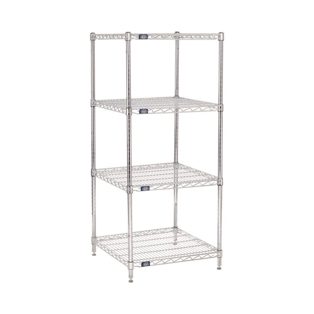 Nexel 24" x 24" x 63", 4 Tier Adjustable Wire Shelving Unit, NSF Listed
