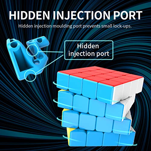 Image of D ETERNAL MoYu MFJS MeiLong 4 Cube 4x4 High Speed Stickerless Cube Puzzle Game Toy for Kids Boys & Girls