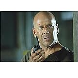 Bruce Willis Bald Close Up Slight Bloody Scratches on Face and Hands 8 x 10 Inch Photo