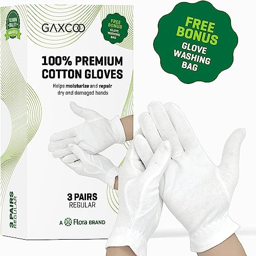 Gaxcoo-100-Premium-Cotton-Moisturizing-Gloves-for-Dry-Hands-Eczema-Overnight-Lotion-Sleep-Spa-Treatment-for-Women-Men-Reusable-Washable-Free-Washing-Bag-Wristband-White-3-Pair