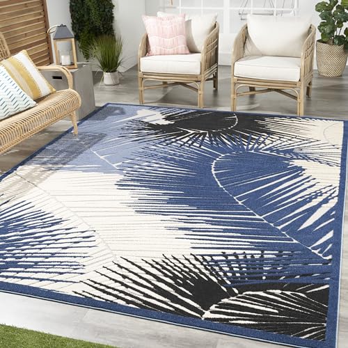 Tapete decorativo Nourison Home Aloha azul marino 118x94 cm miniatura 4