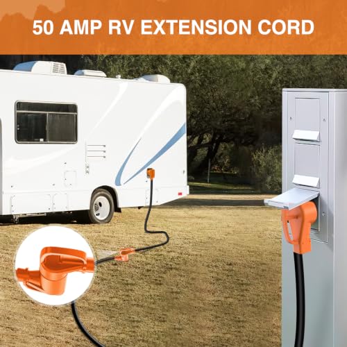 Image of Nilight 25FT 50 Amp RV Extension Cord with Adapter 6 /3+8 /1 Gauge | Adapter 30Amp to 50Amp 250V Heavy Duty Pure Copper STW Wire UL ETL Listed 4 Prong 14-50P 14-50R for Generators Camper