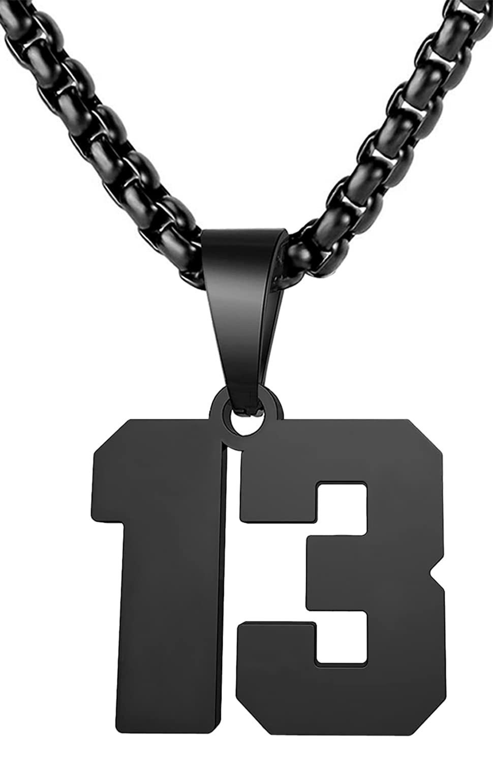 MUERDOUNumber Necklace for Men Athletes Number Chain Stainless Steel Jersey Pendant Personalized Sports Jewelry Gift for Men Basketball Baseball Football