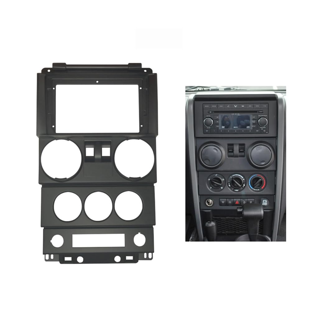 9'' inch Car Radio Stereo Fascia Frame Dash Panel Trim Bezel for Jeep Wrangler 2008 09 10 2 Doors