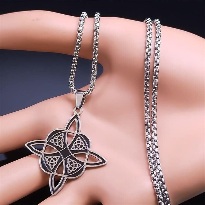 Miniatura 2 de Collar con colgante de nudo celta de bruja de acero inoxidable de brujería de nudo de amuleto collares de joyería para