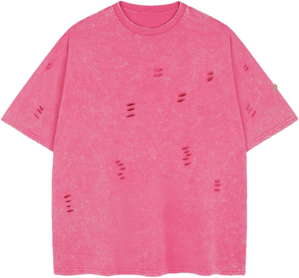 Women's Cotton Ripped Loose T-Shirt