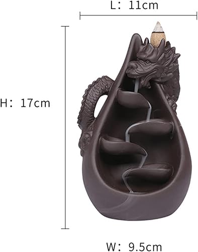 Miniatura 2 de Quemador de incienso de dragón para alivio de incienso con 20 conos de cascada, soporte de incienso para aromaterapia, decoración zen para