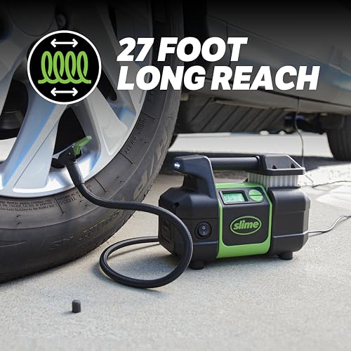 Slime 40063 Tire Inflator, Portable Car, Suv, 4X4 Air Compressor, Elite Heavy Duty, Inflate Right Automatic Shut Off thumb #2