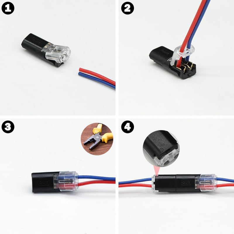 Zweiadriger steckbarer Drahtverbinder, Schnellverbinder, Kabel-Crimpklemme(30pcs)