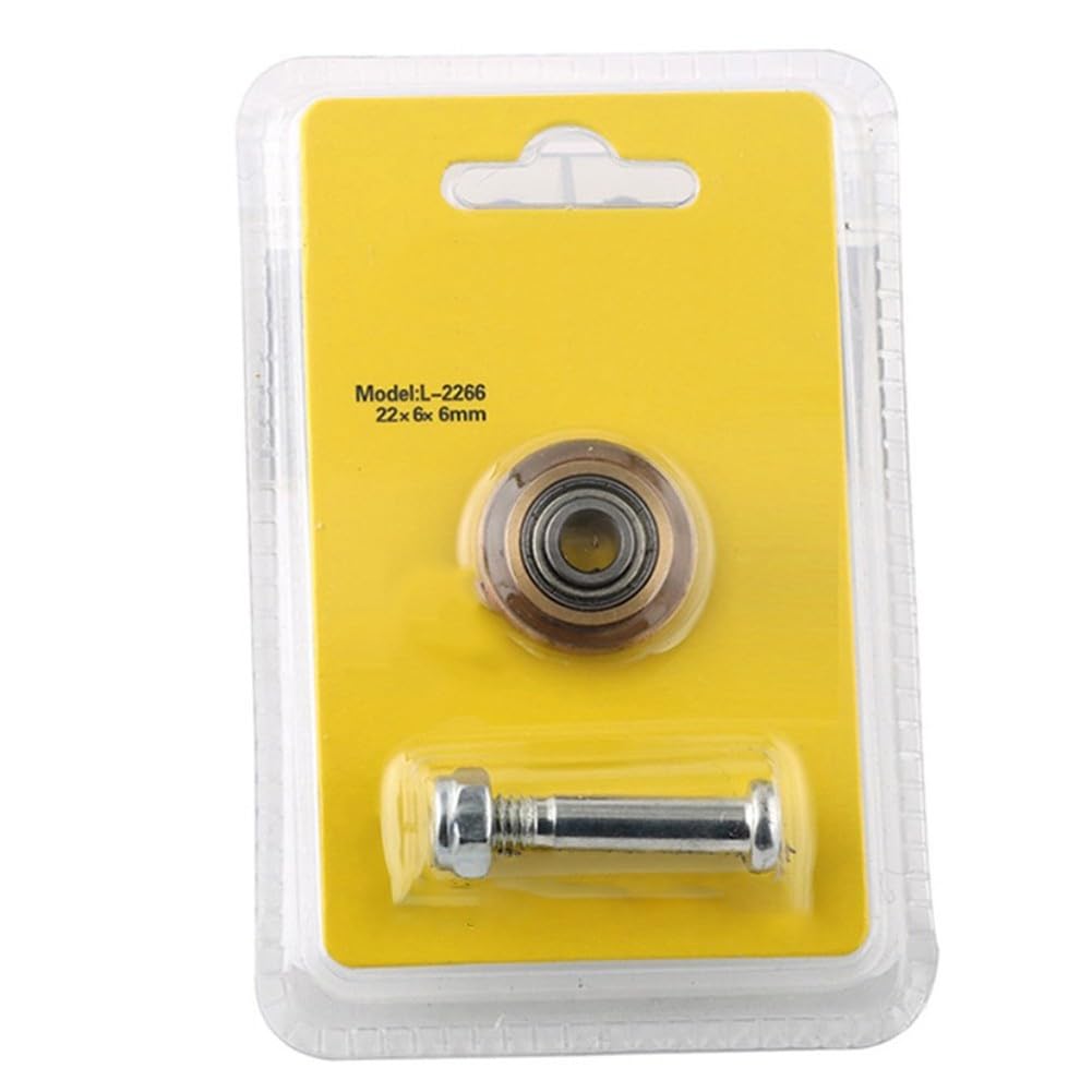 2 dischi da taglio per piastrelle in carburo cementato per taglierina rotativa manuale, 22 x 6 x 6 mm, con cuscinetto, compatibile con piastrelle smaltate, antiscivolo, lucidate dure, mattoni in vetro