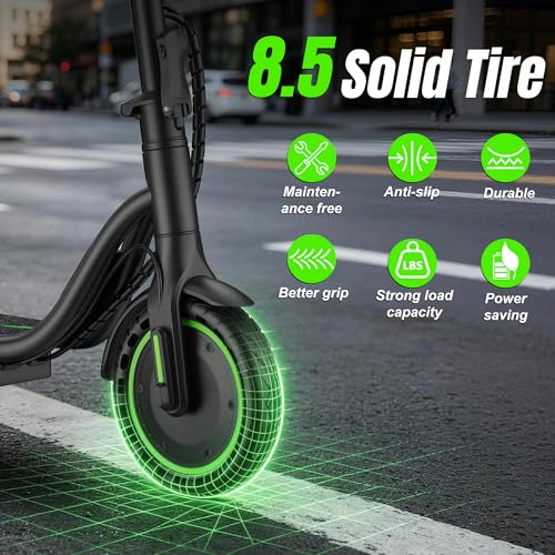 Image of Electric Scooter,350 /500W Powerful Motor,15-28 Miles Long Range,Dual Braking System,19 /22 Mph Speed,8.5 /10 inch Foldable E Scooter with Solid Tires