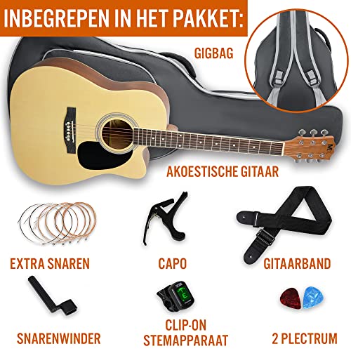 Image of MX by 3rd Avenue Performance Series Acoustic Guitar Full Size Guitar Package with Natural Cutaway Spruce Top