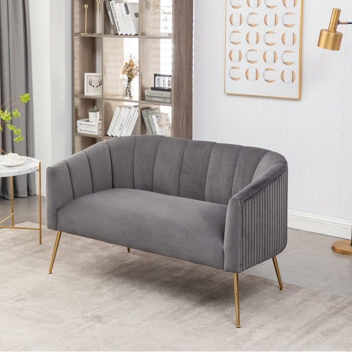 Image of 2-Seater,Loveseat Sofa Couch for Home and Living Room Bedroom & Office and Hallway Sofa (Grey)
