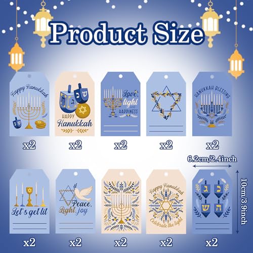 Etiquetas de Hanukkah para personalizar obsequios y recuerdos de fiestas de vacaciones 2