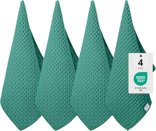 Moosfor Juego de 4 paños de microfibra superabsorbentes, paños de cocina, 40 x 70 cm, color verde