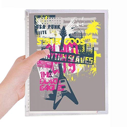 Carnet de notes spirale rechargeable avec motif guitare graffiti art urbain coloré