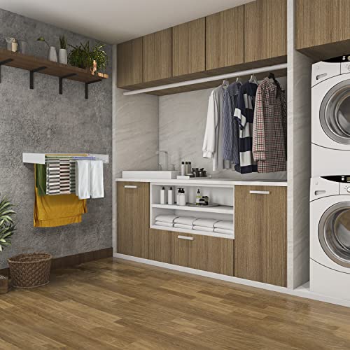 Étendoir à linge intérieur extérieur rétractable noir mat 100cm - 4