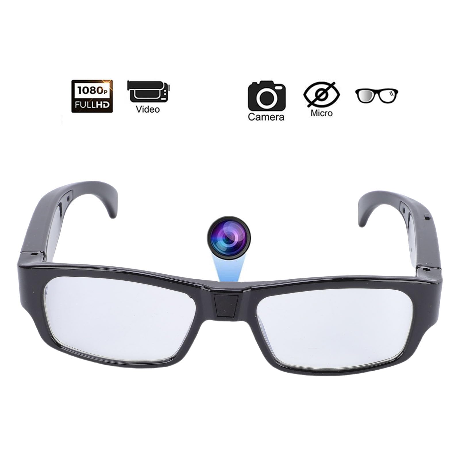 Ejoyous Occhiali Sportivi con Fotocamera, Mini Action Camera Occhiali per Fotocamera Registrazione Video HD 1080P, Foto con Obiettivo Grandangolare e Stabilizzazione Elettronica per