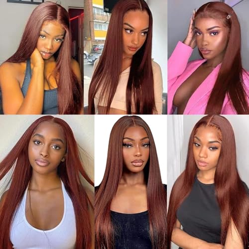 Extension a clip cheveux naturel #33 auburn raide 55cm - 2