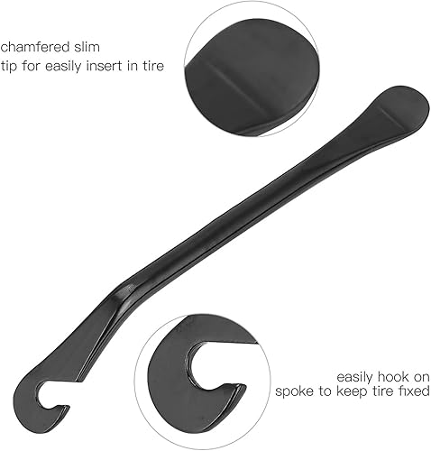 Miniatura 3 de Cuchara para neumáticos de bicicleta, kit de palanca de neumáticos de acero al carbono, herramienta de extracción de cambio endurecido, portátil, de