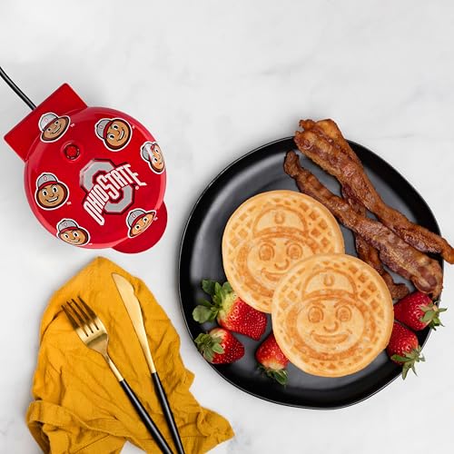Uncanny Brands Ohio State Buckeyes Brutus Buckeye Mini Waffle Maker - Cook With Your Favorite Mascot