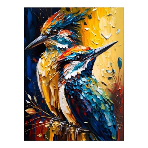 Peinture diamant oiseaux colorés pour décorer son salon de façon créative