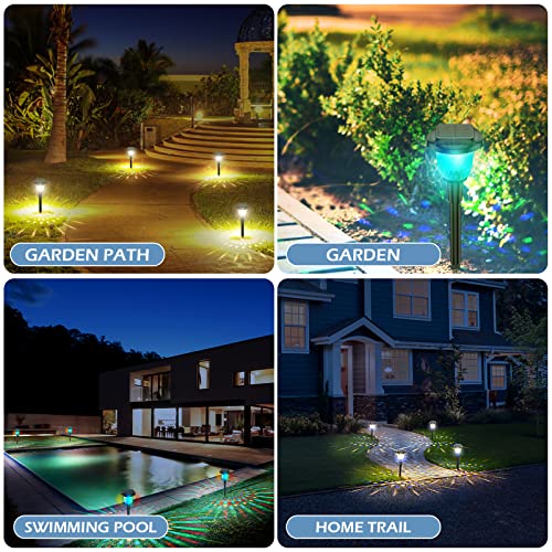 Goideal Solar Pathway Lights, 2 Pack Solar Outdoor Path Lights Waterproof, Warm White/Color Changing Led Solar Powered Lights, Landscape Lights For Walkway Yard Lawn Backyard Driveway #TOP5