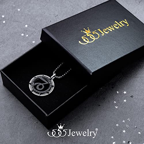 555Jewelry Stainless Steel Horoscope Zodiac Sign Necklace Pendant for Men & Women ‎2