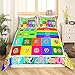 Feelyou Kids Educational Duvet Cover Set Playtime Collection ABC, Numbers and Shapes Learning Bedding Set Kids Play Comforter Cover for Playroom Bedroom 1 Duvet Cover & 1 Pillowcase Twin Size