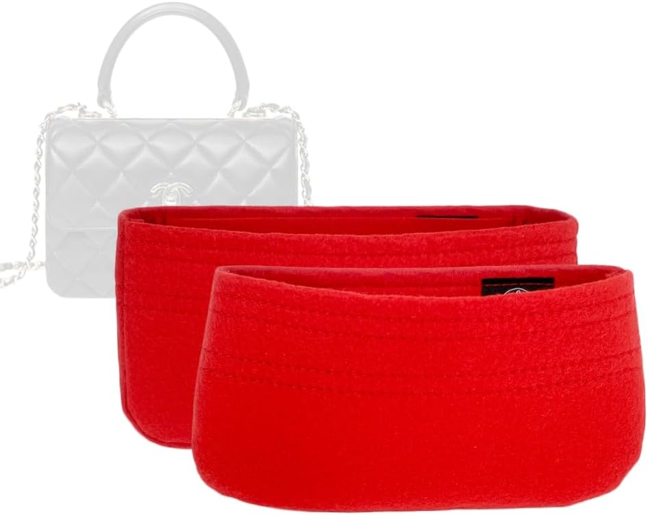 Zumoni Premium Chanel New Mini Trendy CC (Set of 2) [Reference Number: AS4654] (Bag Length: 19.5cm|7 3/4″) – Premium Felt Purse Handbag (Handmade, 25 Colors Available) [Purse Organizer, Liner, Insert