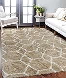 BSTLUV Beige Area Rugs for Living Room,5x8,Modern Fluffy Rug,Plush Farmhouse Rugs for Bedroom,Shag...