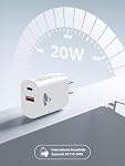 USB C Charger Block, Aioneus 20W Fast Charging Block, PD Power Adapter, USBC and USB Dual Port Wall Charger Compatible with iPhone 17 16 15 14 13 12 11, Samsung Galaxy S26 S25, Google Pixel 10 XL