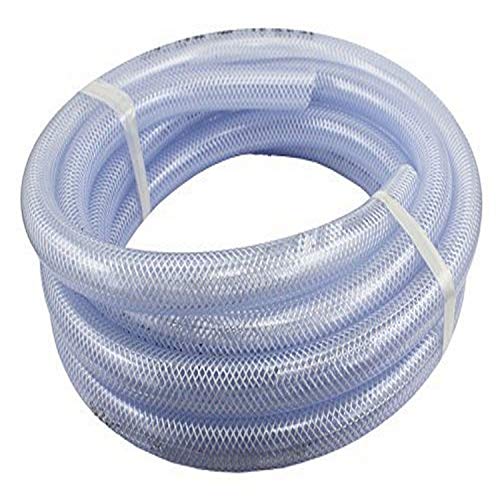 Duda Energy HPpvc050-328ft 328  x 1 2  ID High Pressure Braided Clear Flexible PVC Tubing Heavy Duty UV Chemical Resistant Vinyl Hose Water Oil